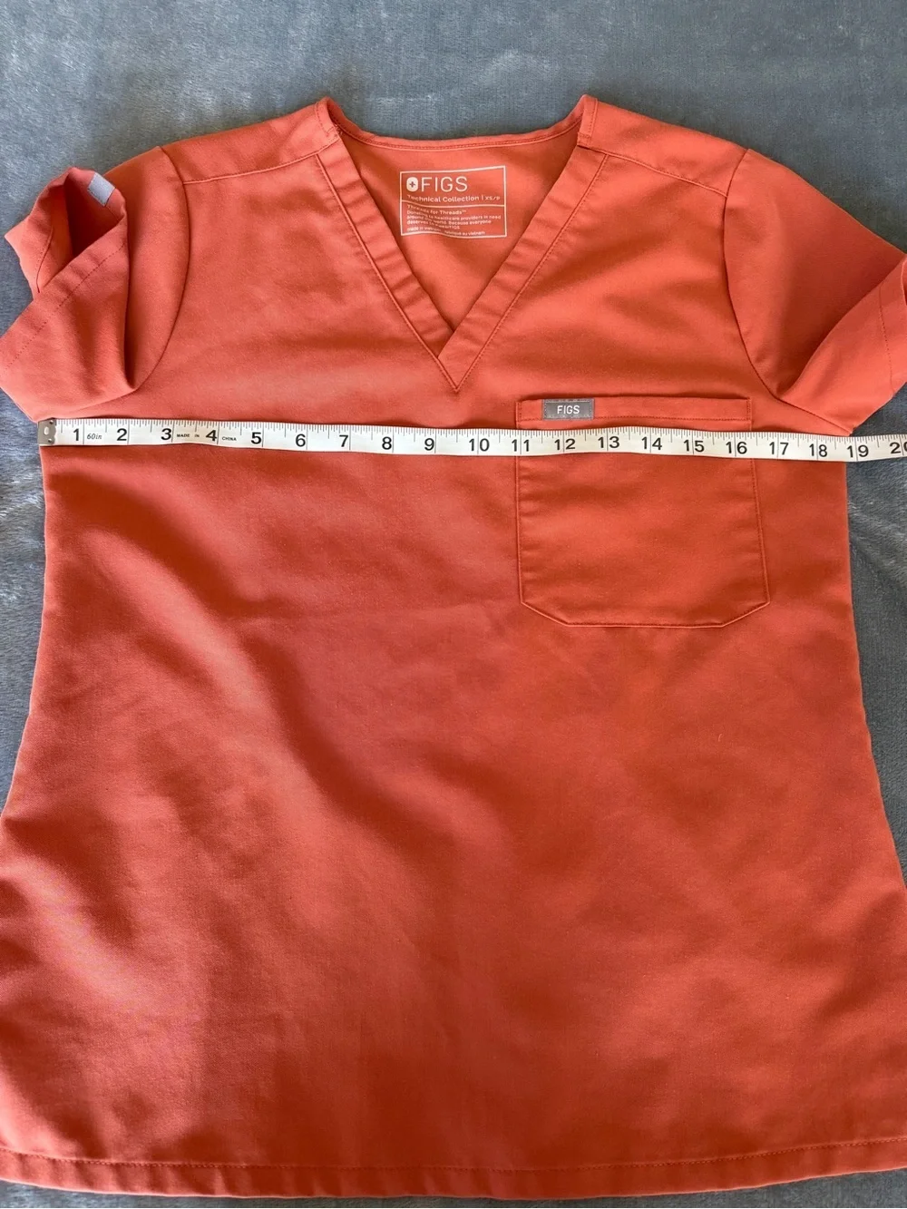 Figs Catarina One-Pocket in Terracotta Short Sleeve Scrub Top Size XS/P